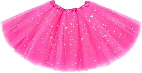 Tutu for Girls Stars Sequins Princess Ballet Dress Tulle Skirt for Girls 4-12 Years 3 Layered in Kuwait