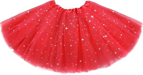 Tutu for Girls Stars Sequins Princess Ballet Dress Tulle Skirt for Girls 4-12 Years 3 Layered in Kuwait