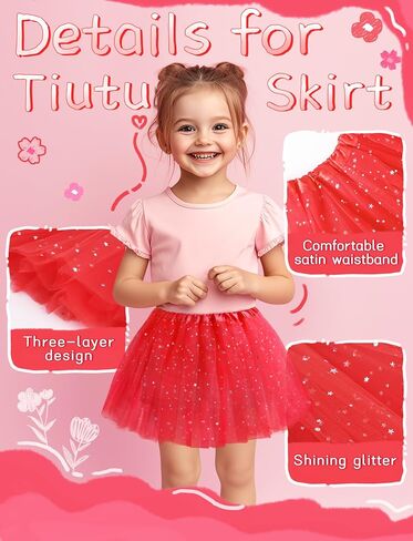 Tutu for Girls Stars Sequins Princess Ballet Dress Tulle Skirt for Girls 4-12 Years 3 Layered in Kuwait