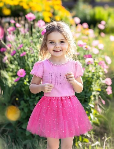 Tutu for Girls Stars Sequins Princess Ballet Dress Tulle Skirt for Girls 4-12 Years 3 Layered in Kuwait