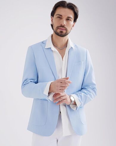 MAGE MALE Mens Blazer Casual Linen Sport Coat Lightweight Two Buttons Suit Jackets in Saudi Arabia
