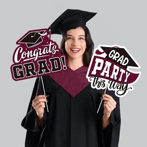 Red Themed Graduation Decorations 2025 - Graduation Yard Signs Class of 2025,Congratulate Graduation yard signs - Graduation Party Supplies for High School & Graduation Party Decorations in Saudi Arabia
