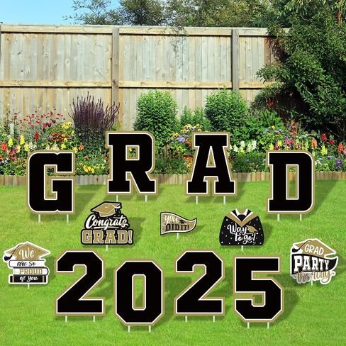 Red Themed Graduation Decorations 2025 - Graduation Yard Signs Class of 2025,Congratulate Graduation yard signs - Graduation Party Supplies for High School & Graduation Party Decorations in Saudi Arabia