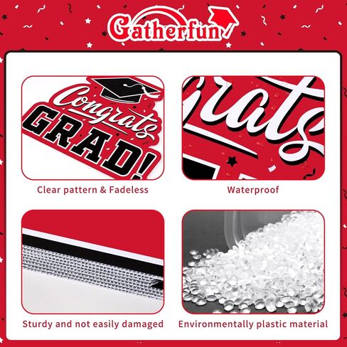 Red Themed Graduation Decorations 2025 - Graduation Yard Signs Class of 2025,Congratulate Graduation yard signs - Graduation Party Supplies for High School & Graduation Party Decorations in Saudi Arabia