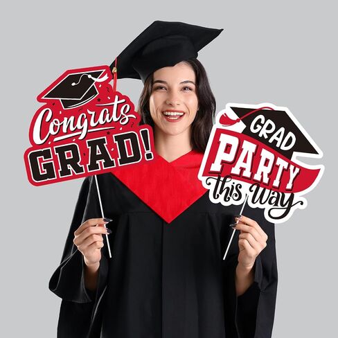 Red Themed Graduation Decorations 2025 - Graduation Yard Signs Class of 2025,Congratulate Graduation yard signs - Graduation Party Supplies for High School & Graduation Party Decorations in Saudi Arabia