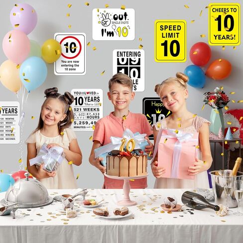 Wernnsai 50th Birthday Party Decorations - 9pcs علامات الجدار للبالغين 50 عامًا ديكور الحفلات 50 منطقة مركزية محور أحواض صفراء على Windows Windows Yard Garden Banner Supplies in Saudi Arabia