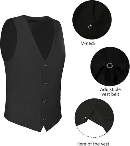 Wehilion Men's Suits 2 Pieces, Vest Pants Set for Men, V-Neck Slim Fit Casual Suit Waistcoat in Saudi Arabia
