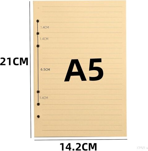 jjnusa a6 إعادة ملء ورقة ، 80 ورقة 160 صفحة A6 ورقة فضفاضة ورقة 6 حفرة دفتر الملاحظات ل 6 حلقة binder notebook planner المجلات المجلات الطلاء منظم شخصي مبطن in Kuwait