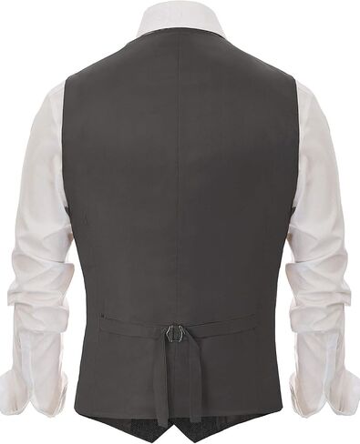 PJ PAUL JONES Mens Western Herringbone Suit Vest Tweed Wool Blend Slim Fit Waistcoat in Saudi Arabia