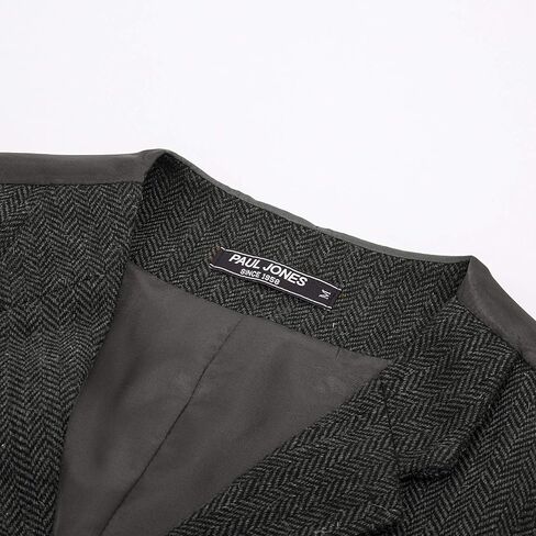 PJ PAUL JONES Mens Western Herringbone Suit Vest Tweed Wool Blend Slim Fit Waistcoat in Saudi Arabia