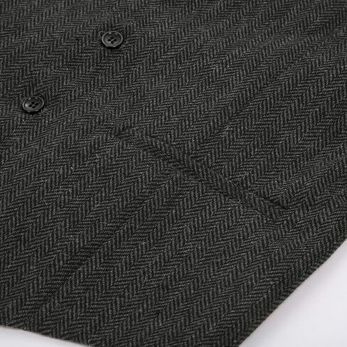 PJ PAUL JONES Mens Western Herringbone Suit Vest Tweed Wool Blend Slim Fit Waistcoat in Saudi Arabia