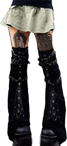 Gothic Leg Warmers for Women Punk Long Y2k Grunge Emo Rave Harajuku in Kuwait