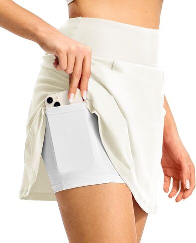 BGOWATU Women's Tennis Skirts High Waisted Pleated Golf Skort 16" Athletic Skirt with Shorts & Pockets for Casual Pickleball in Kuwait