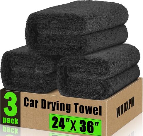 3 Pack Microfiber Towels (36"x 24") Extra Large Ultra Absorbent Drying Towel for Cars and Trucks, Without Streaks, Scratches, or Water Spots in Saudi Arabia