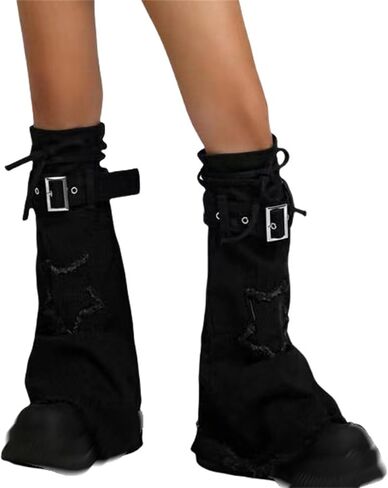 Gothic Leg Warmers for Women Punk Long Y2k Grunge Emo Rave Harajuku in Kuwait