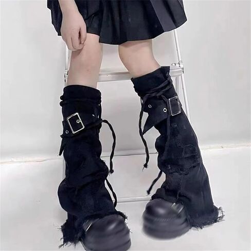 Gothic Leg Warmers for Women Punk Long Y2k Grunge Emo Rave Harajuku in Kuwait