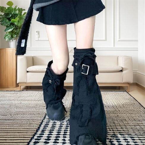Gothic Leg Warmers for Women Punk Long Y2k Grunge Emo Rave Harajuku in Kuwait