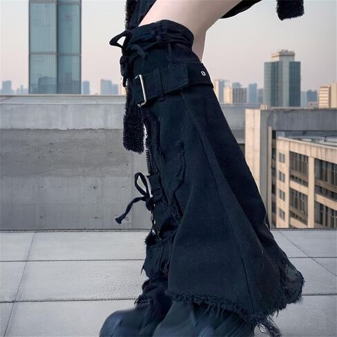 Gothic Leg Warmers for Women Punk Long Y2k Grunge Emo Rave Harajuku in Kuwait