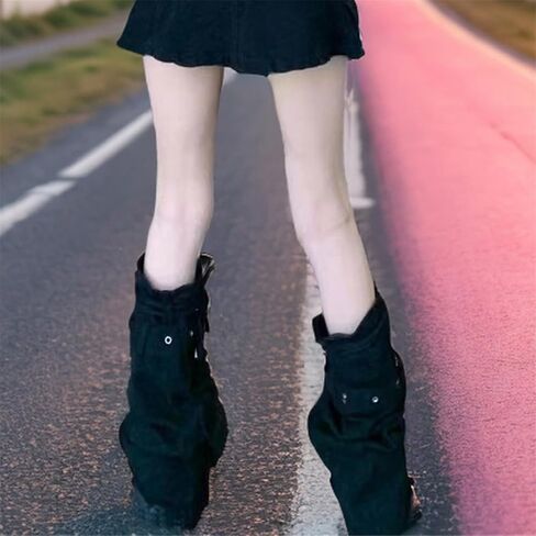 Gothic Leg Warmers for Women Punk Long Y2k Grunge Emo Rave Harajuku in Kuwait