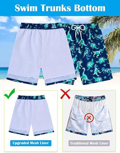 Boys Short Sleeve Rash Guard Swimsuit Set with Swim Trunks for 4-12 Years in Kuwait
