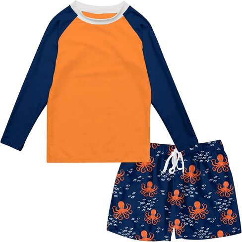 Boys Long Sleeve Rash Guard Swimsuit Kids 2-Pieces Bathing Suits Set in Saudi Arabia