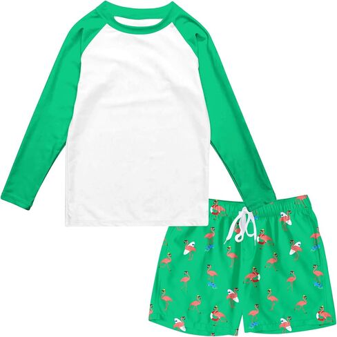 Boys Long Sleeve Rash Guard Swimsuit Kids 2-Pieces Bathing Suits Set in Saudi Arabia