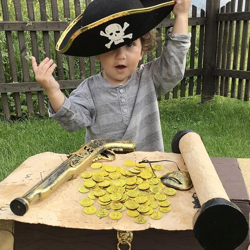DINGION 100 PCS COLIS PLASTION GOLD COINS COINS PIRATE TOY TOOKENS TREASITE CONINS CONS CONSLAY HOWRATIONS DOPBLOONS الإسبانية لألعاب الطاولة. in Kuwait