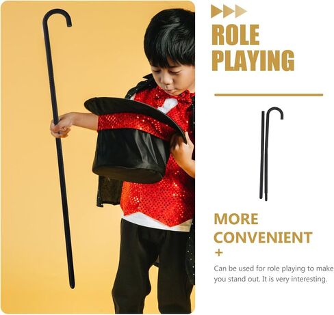 Mobestech Show Theatrical Cane 1920s Black Cane Novelty Dance and Walking Theatrical Canes Plastic Dance Canes Performance Costume Accessories 100cm in Kuwait