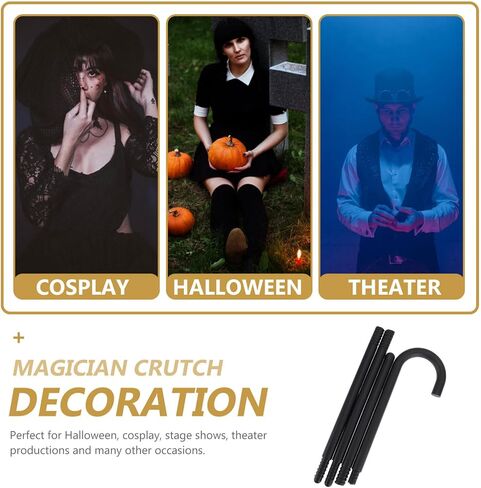 Mobestech Show Theatrical Cane 1920s Black Cane Novelty Dance and Walking Theatrical Canes Plastic Dance Canes Performance Costume Accessories 100cm in Kuwait