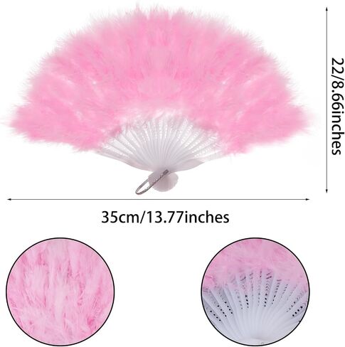 Mardi Gras Feather Boa مع Fan Feather Boa for Women for Mardi Gras Firms Plass Retro Dancing حفل زفاف in Kuwait