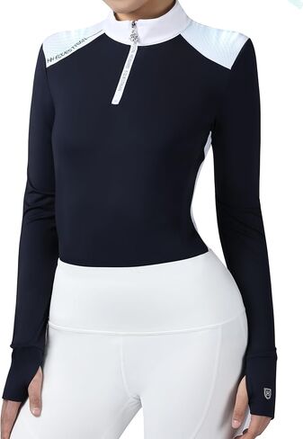 Harrison Howard Women's Horse Riding Shirt Equestrian Show Shirt Horseback Riding Shirts for Women Spliced Shoulder in Kuwait
