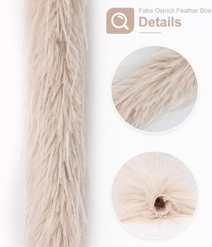 Artificial Fluffy Feather Boa 2 Yards for Halloween Wedding Home Party Costume Decoration Fake Ostrich Feather Boa in Kuwait