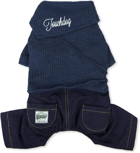 Touchdog Vogue Neck-Wrap Sweater و Denim Pant الزي ، متوسط ​​، رمادي in Kuwait