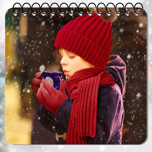 Liitrsh 4 Sets Kids Winter Hat Gloves Scarf Set Girls Boys Knit Hat Long Scarf Snow Gloves Outdoor for Toddler in Saudi Arabia