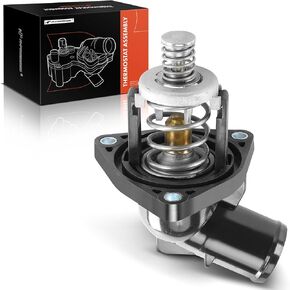 A-Premium Engine Coolant Thermostat and Housing Assembly - 8Cyl, 4.3L 5.3 6.2L - Compatible with Chevy, GMC, Cadillac Vehicles - Silverado 1500, Suburban, Tahoe, Sierra, Yukon XL, for# 12674639