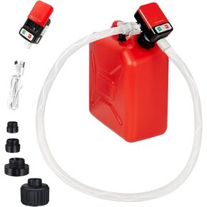 Automatic Portable Fuel Transfer Pump with Auto-Stop, 3.2 Gallon per minute, Extra Long Hose, Battery Powered and USB Type-c, 4 Can Adapters and Leak protection, Gas Pump for Oil, Diesel and Gasoline