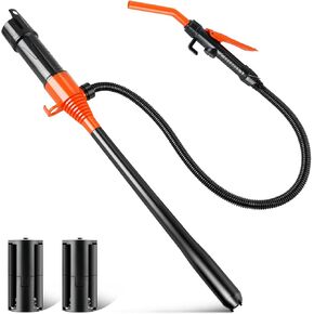 SINGARO Portable Power Battery Pump, Battery Powered Siphon Fuel Transfer Pump, Electric Fuel/Water Transfer Pump 2.4 GPM,Liquid Siphon Pump with Adjustable Flow Control, Gas Can Pump Ideal (Orange)