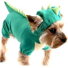 Hotumn Dinosaur Dog Cost Halloween Costume Pet Dino Hoodie للكلاب الصغيرة (صغيرة ، وردية)