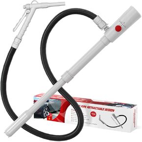 anngrowy Portable Transfer Pump Battery-Powered Stick Fuel Transfer Pump with Hand Trigger Nozzle, 2.8GPM Flow Rate & 53.7" Hose, Gas Pump Fits Most Gas Cans for Pumping Gasoline, Kerosene, Diesel
