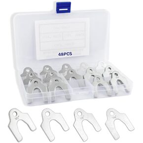 48PCS Metal Shims for Auto Alignment Body,Metal Shims for Leveling with 1/8" 1/16" 1/32" 1/64" for Alignment Tools Automotive,Practical Car Accessories Shim Kit Fits Most Cars