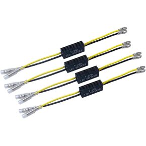 4 PCS دراجة نارية LED LED مقاومات التحميل مرموعة وحدة فك تشفير الإشارة ، 10W 10Ω خطأ في إصلاح الفلاش ، إلغاء خطأ المؤشر للدراجات البخارية ، موصلات رصاصة التوصيل والتشغيل ، مساكن الألومنيوم المضادة للتآكل