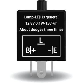CF13 LED Electronic Flasher Relay, 12V 0.02A-20A Flasher Relay for LED Turn Signal Light, JL-02 EP34 3-Pin Adjustable Turn Signal Bulbs Fix Hazard Warn Hyper Blink Flash (Fixed)