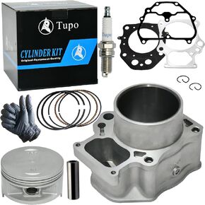 Tupo 420cc 86.5mm Cylinder Piston Ring Gasket Top End Rebuild Kit Compatible with Honda TRX420 Rancher420 Rancher 420 TRX 420 2007-2018, 12100-HP7-A00, 12191-HP5-601, 12251-HP7-A01