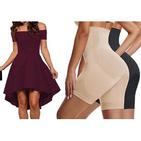 Sarin Mathews Womens Shapewear Shorts Tummy Control High Waisted Body Shaper Girdles Shorts Under Dress Thigh Slimmer