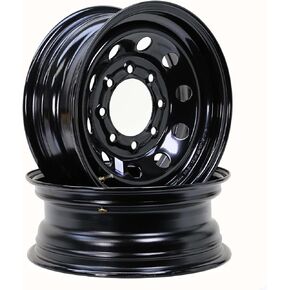 LIBRA 16 x 6 Trailer Wheels 8 Lug on 6.5" Bolt Pattern Black Mod, Set 2-17025