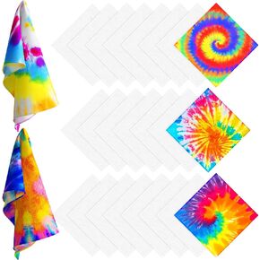 White Bandana Bulk for Tie Dying DIY Blank Handkerchiefs Unisex White Cotton Bandanas Men Head Wrap， 22 x 22 Inch