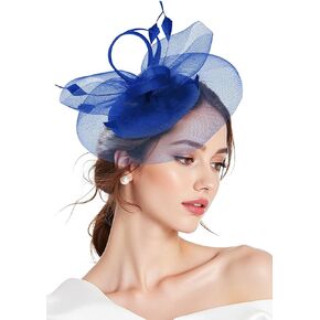 Zando 2025 Fascinators Hats for Women Ken-Tucky Derby Flower Tea Hat Mesh Feathers Headband Hair Clip for Wedding Cocktail