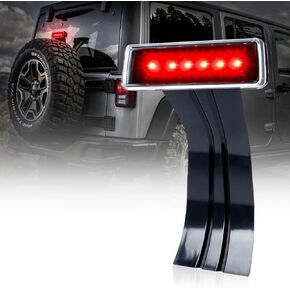 Xprite LED Third Brake Lights w/Smoke Lens High Mount Stop 3rd Tail Light Compatible with 2007-2018 Jeep Wrangler JK