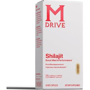 Mdrive Shilajit كبسولات للرجال | 30 حصص من نقاء عالية Primavie Shilajit للحصول على دعم الطاقة ودعم المناعة ، 60 كبسولات شيلاجيت