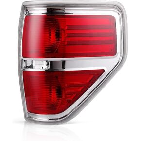 مصابيح ذيل الفرامل الخلفية Oklpf متوافقة مع 2009 2010 2011 2012 2013 2014 Ford F150 F-150 ، استبدل مصابيح ذيل الخليط الفضي Red Crome ، غير متضمنة للمصابيح ، سائق وجانب الركاب